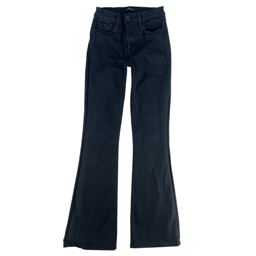 J Brand Maria Flare Jean High Rise Stretch Black Denim Size 26